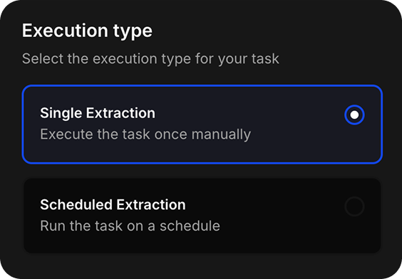 Execution Type Selection